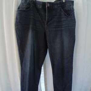 Democracy With "Ab" Technology Dark Blue Women's Straight Leg Jeans 22W